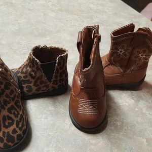 Baby girl boots cowboy leopard size 4